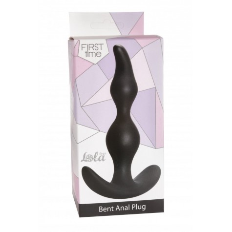 Чёрная анальная пробка Bent Anal Plug Black - 13 см.