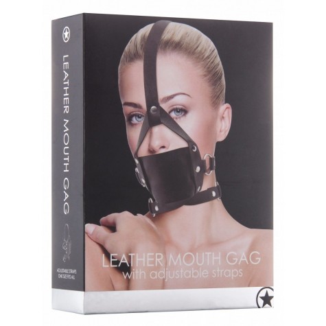 Чёрный кожаный кляп Leather Mouth Gag