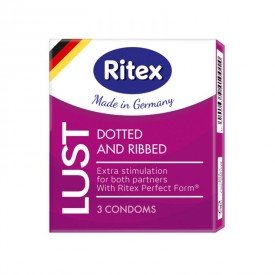 Рифленые презервативы RITEX LUST с пупырышками - 3 шт.