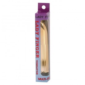 Золотистый миниатюрный вибратор Gold Ladyfinger - 13 см.