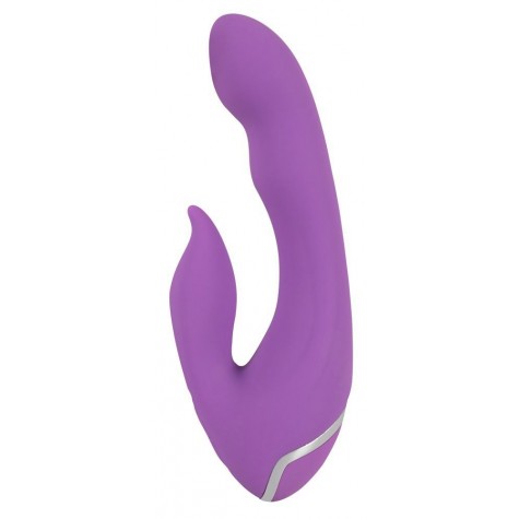 Фиолетовый вибромассажёр для внутренней и наружной стимуляции Purple Vibe G-Spot - 20 см.